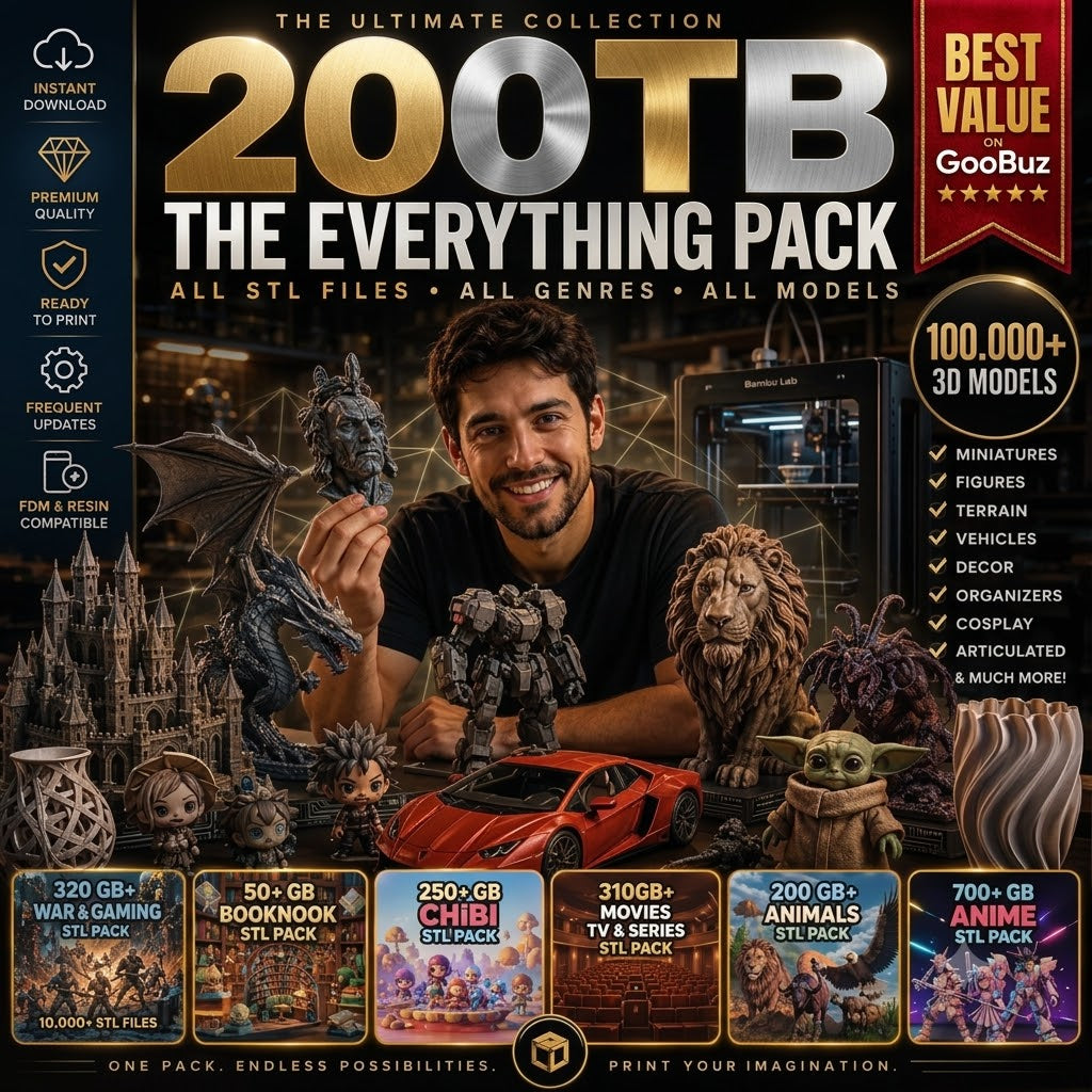 200TB STL Files Bundle – 200K+ Models, All Genres, Instant Download
