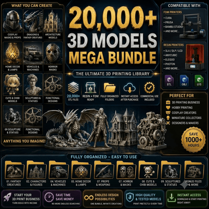 Ultimate STL Bundle | 20,000+ Printable Models for FDM & Resin Printers