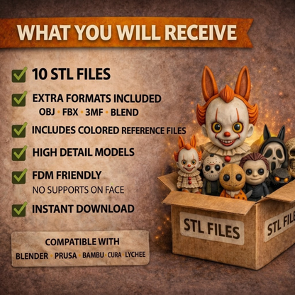 Elite Horror Chibi Bundle | 10 Signature Monster STL Figures