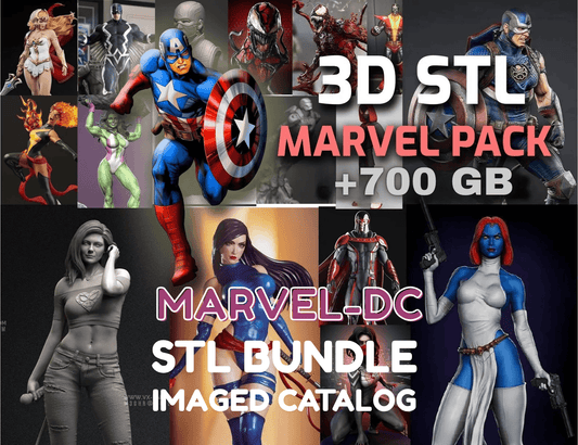 STL Mega Pack 550+ GB | Well-Organized 3D Printable Superhero & Villain Models| Lifetime Access