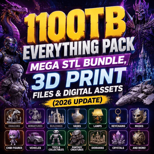1100TB Everything Pack – Mega STL Bundle, 3D Print Files & Digital Assets (2026 Update)