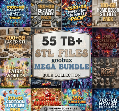 Massive 3D Print STL Files Collection | 25 Million+ 3D Printing Bundle