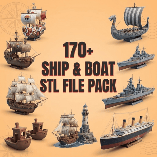 170+ Ship & Boat STL Bundle | Historic & Modern Maritime 3D Models