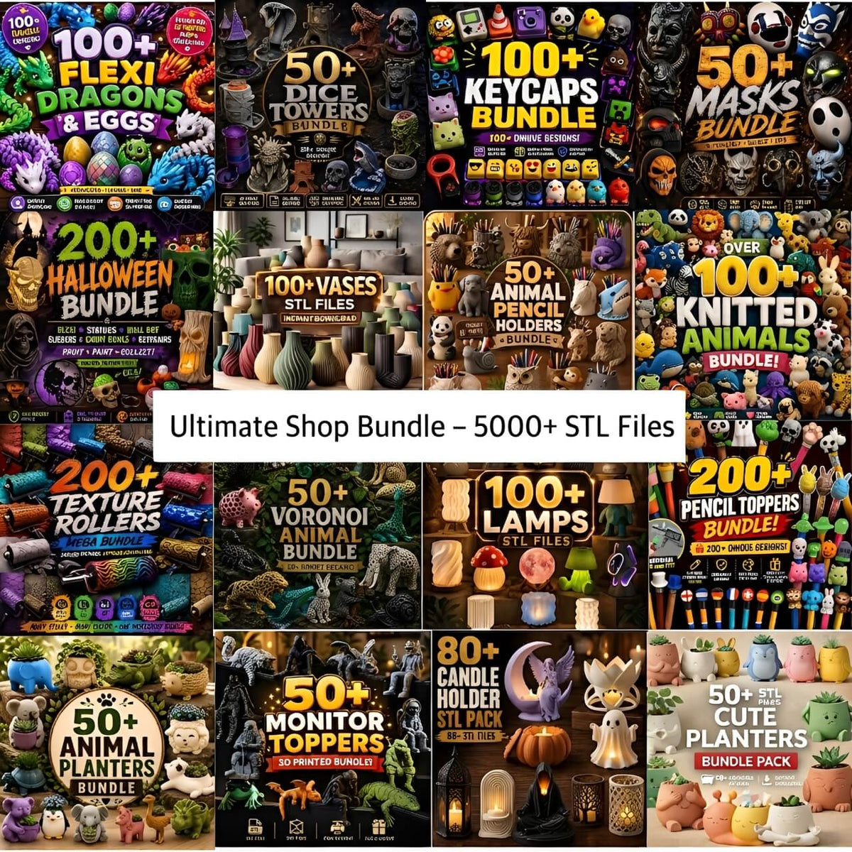 Ultimate Shop Bundle – 5000+ STL Files – Mega 3D Print Bundle – Commercial Use