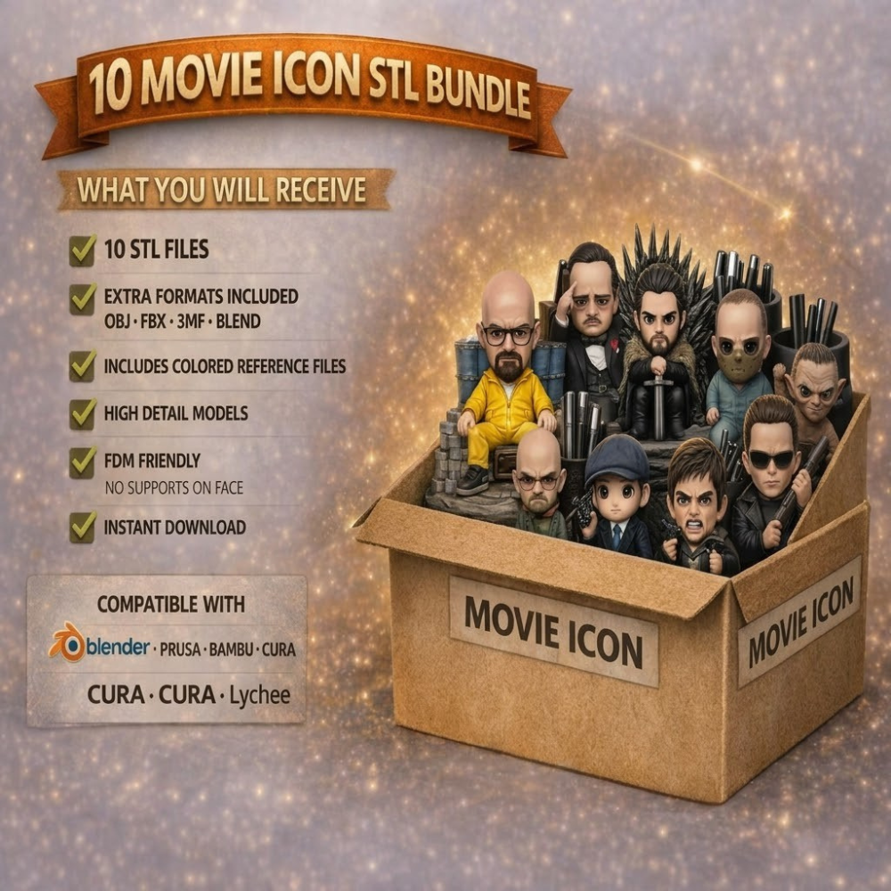 The Ultimate Legends Bundle: 10 Horror, Action & Fantasy Chibi STLs
