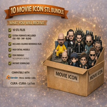 The Ultimate Legends Bundle: 10 Horror, Action & Fantasy Chibi STLs