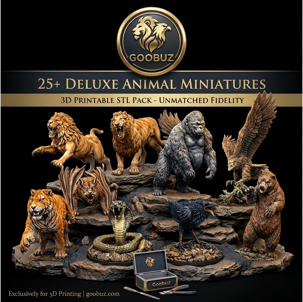 25+ Animal Miniature STL Bundle – Tabletop RPG Creature Files