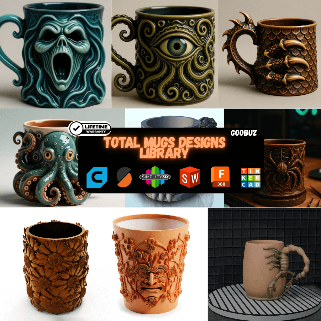 The Master Bundle for 3D-Printable Mug Designs