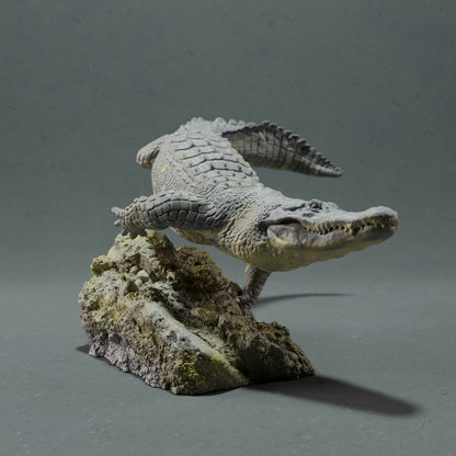Crocodile STL Model Set for 3D Print, Realistic Reptile Sculpture, Digital Download Figurine