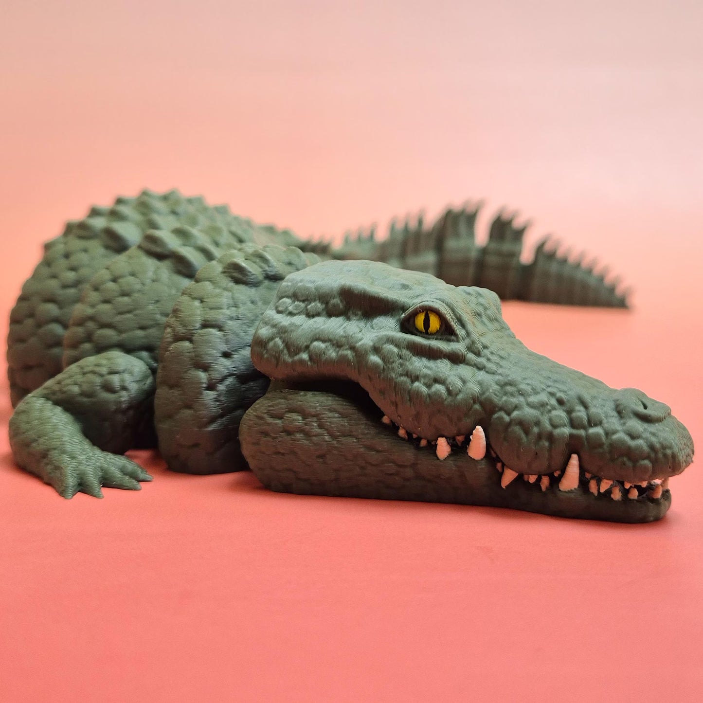 Crocodile STL Model Set for 3D Print, Realistic Reptile Sculpture, Digital Download Figurine