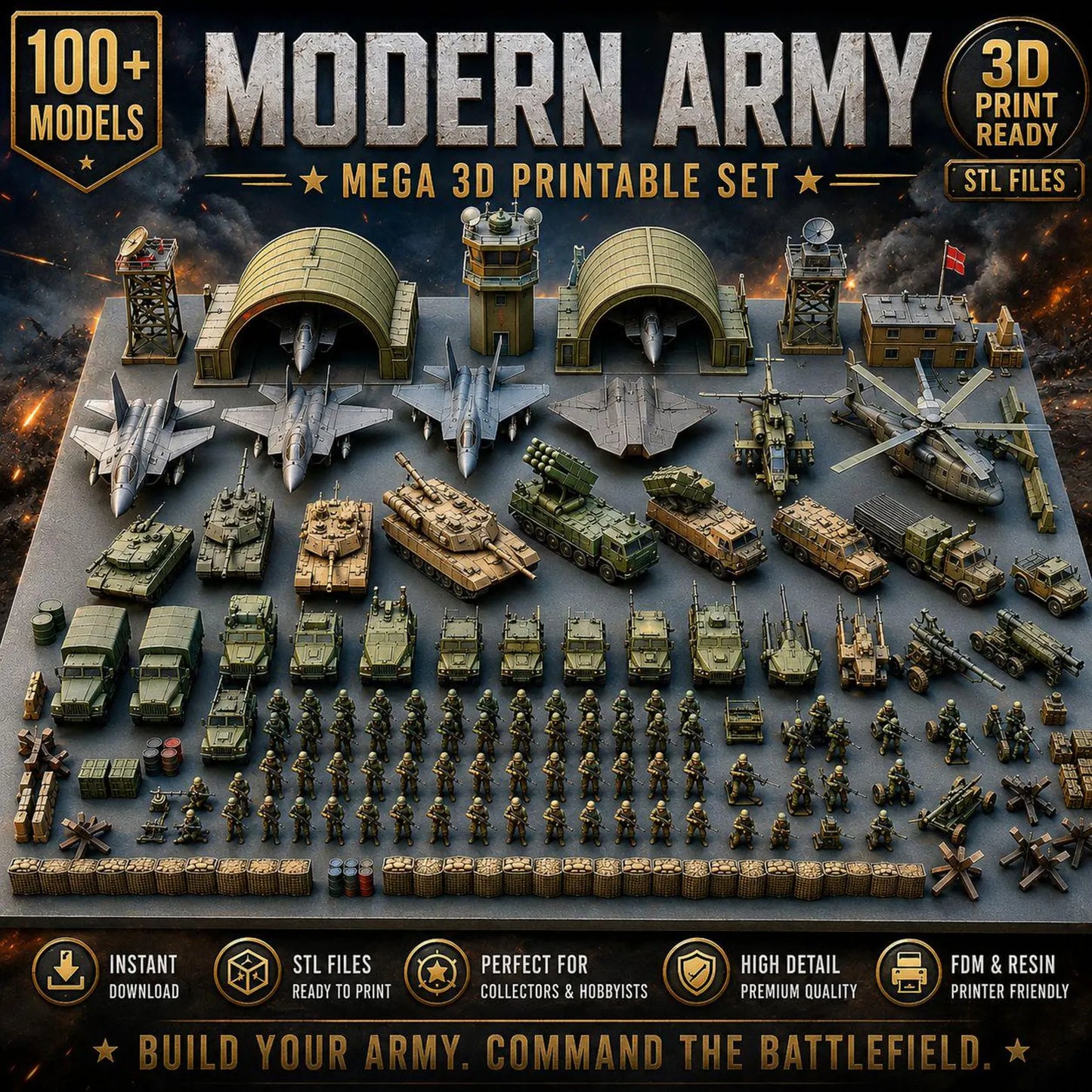 WW2 Mega Bundle: 400GB Military 3D Print Library | Tanks, Soldiers & Terrain STL Files