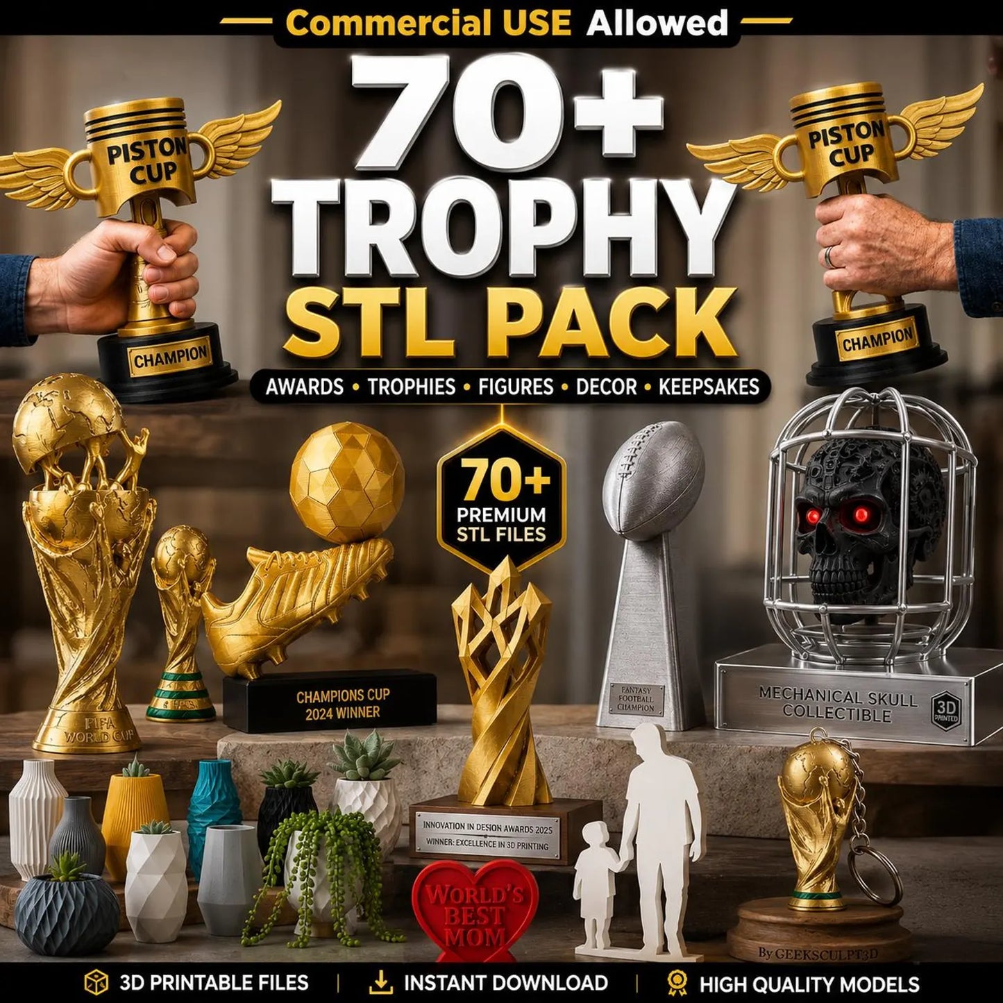 800TB+ Mega STL Bundle | 9,000,000+ 3D Print Files | Commercial Use