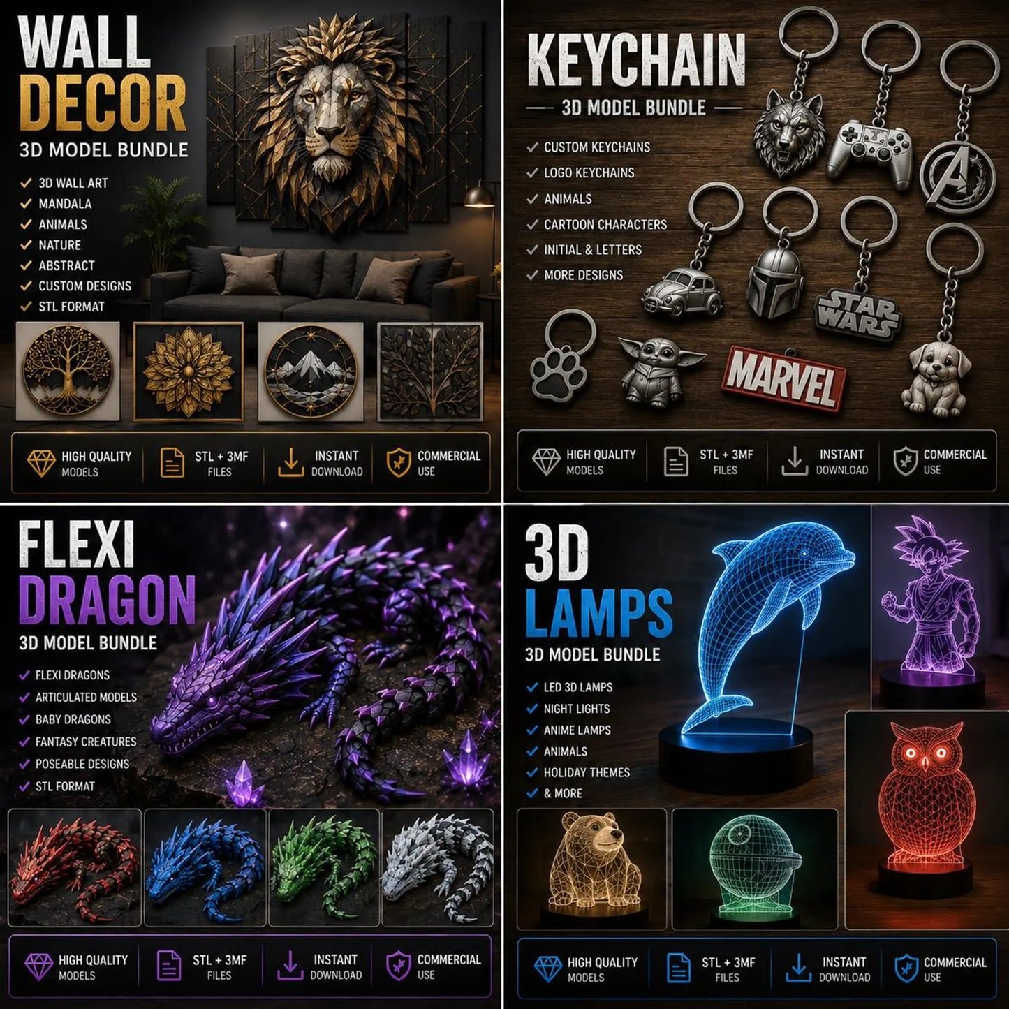 Ultimate 300TB STL Collection | 300,000+ 3D Print Files | Book Nooks, Planters, Vehicles & More