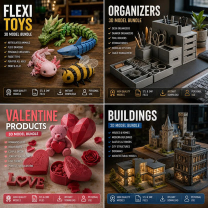 Ultimate 300TB STL Collection | 300,000+ 3D Print Files | Book Nooks, Planters, Vehicles & More