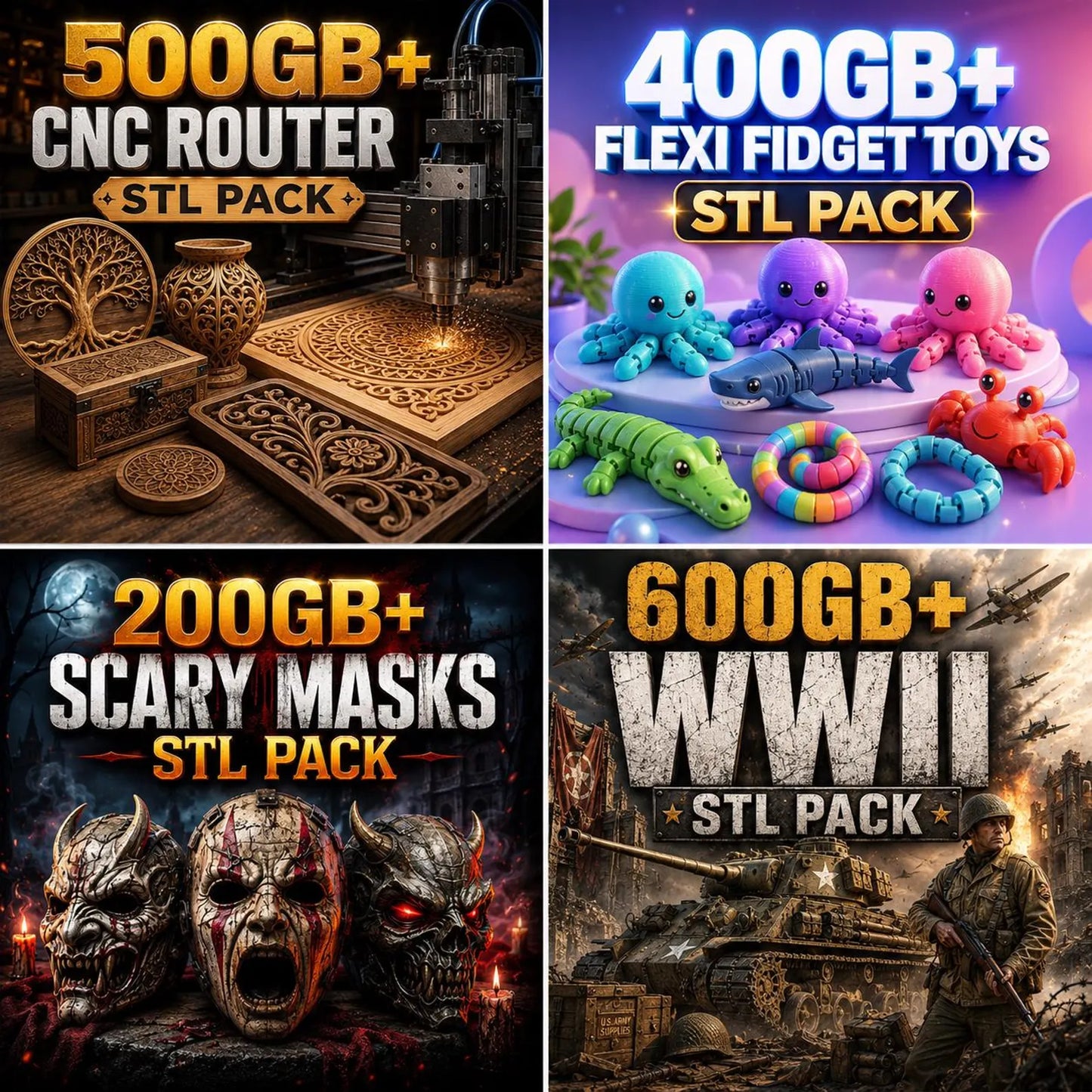400TB+ Mega STL Bundle (50+ Categories & Commercial License)