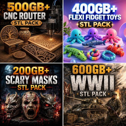 400TB+ Mega STL Bundle (50+ Categories & Commercial License)