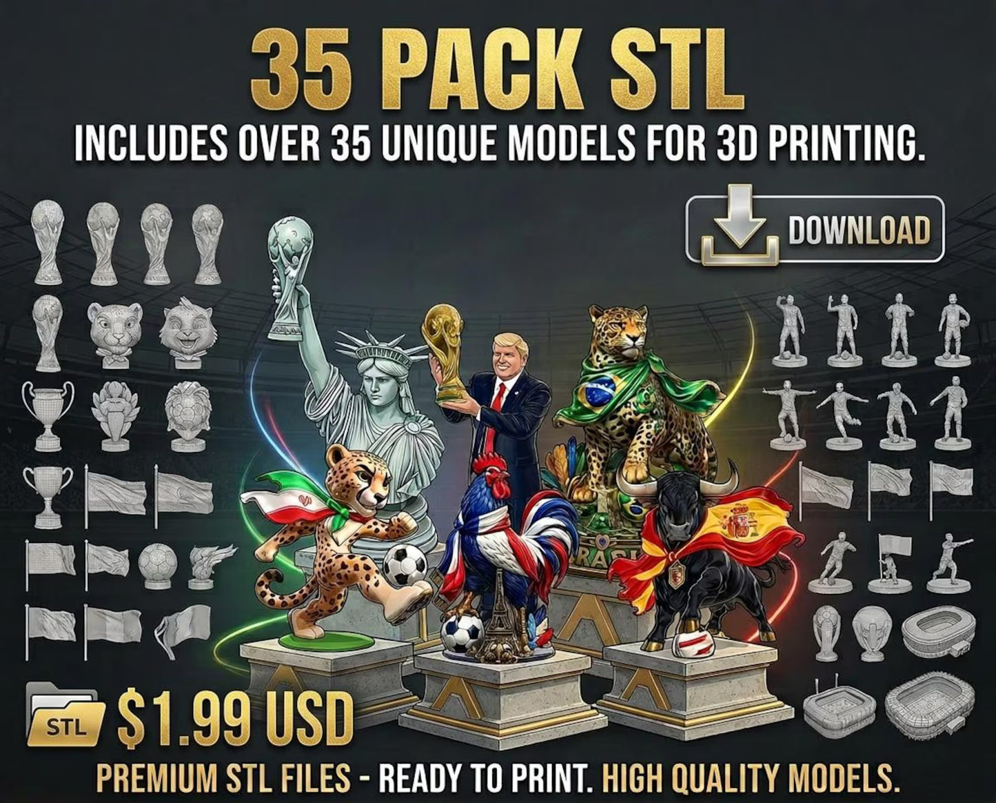 Ultimate 48-Country World Cup 3D Print Bundle (FDM & Resin Certified)