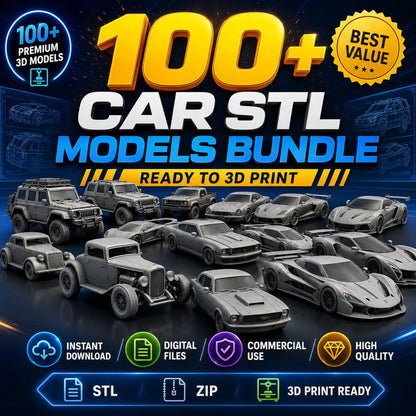 400TB +Mega STL Bundle, Flexi Animals, Dragons, Vehicles, Anime Figures, Props, 3D Print Files Collection