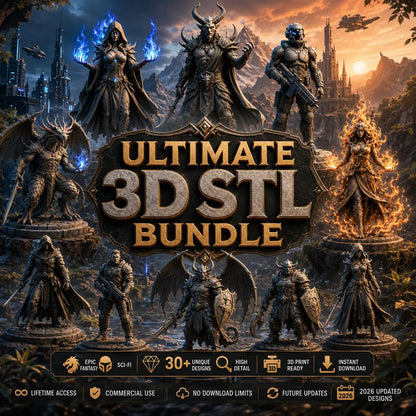 800TB+ Mega STL Bundle | 9,000,000+ 3D Print Files | Commercial Use