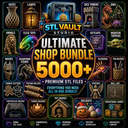 Ultimate Shop Bundle – 5000+ STL Files – Mega 3D Print Bundle – Commercial Use