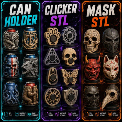 400TB +Mega STL Bundle, Flexi Animals, Dragons, Vehicles, Anime Figures, Props, 3D Print Files Collection