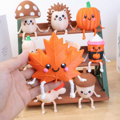 Flexi Thanksgiving Bundle STL Files, Articulated Fall Figures, 3D Printable Autumn Decor