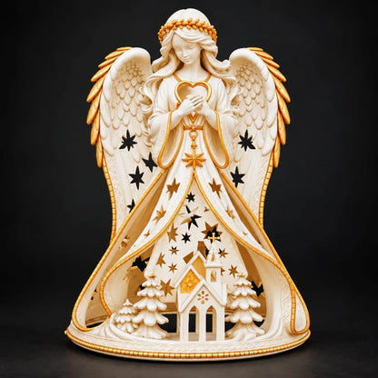 Christmas Guardian Angel Figurine | Lucky Charm Tea Light | 3D STL File - Digital Download