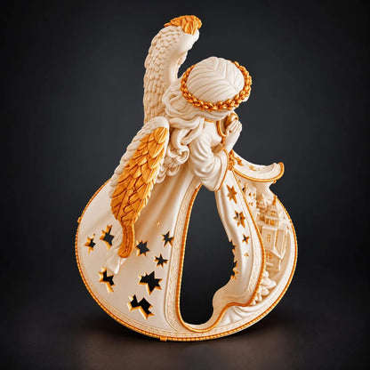 Christmas Guardian Angel Figurine | Lucky Charm Tea Light | 3D STL File - Digital Download