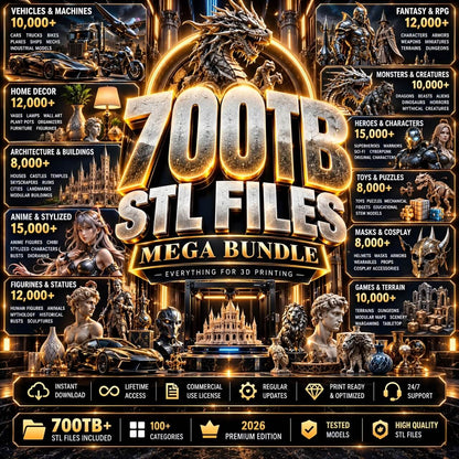 Ultimate STL Library – 70 Million+ 3D Printable Models | 700 TB Mega Collection | Commercial Use