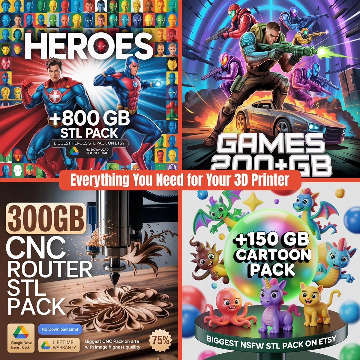 450,000+ Verified 3D Print Files | The 110TB Master Collection