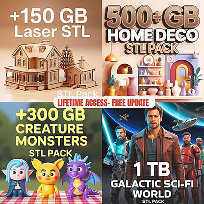 200TB STL Files Bundle – 200K+ Models, All Genres, Instant Download