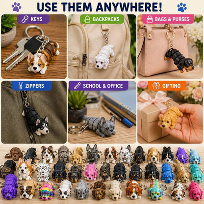 150+ Flexi Dog Keychain STL Bundle - Articulated Baby Puppy 3D Print Files