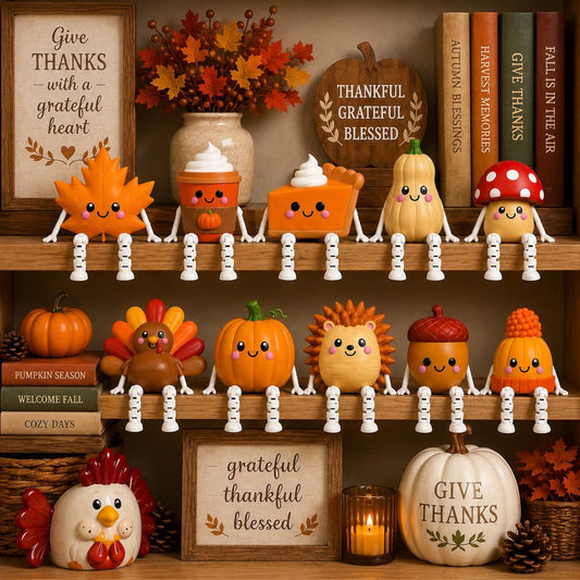Flexi Thanksgiving Bundle STL Files, Articulated Fall Figures, 3D Printable Autumn Decor