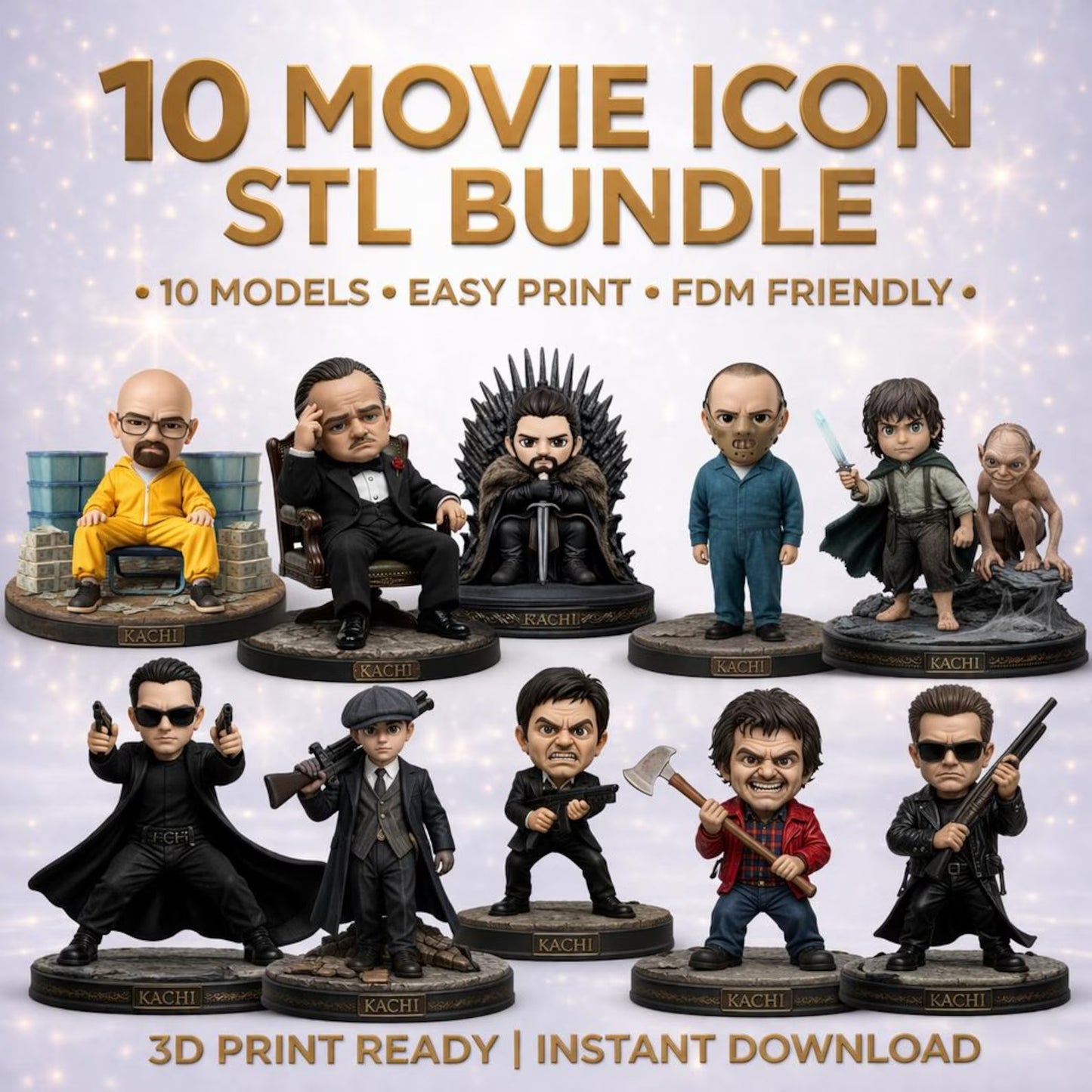 The Ultimate Legends Bundle: 10 Horror, Action & Fantasy Chibi STLs