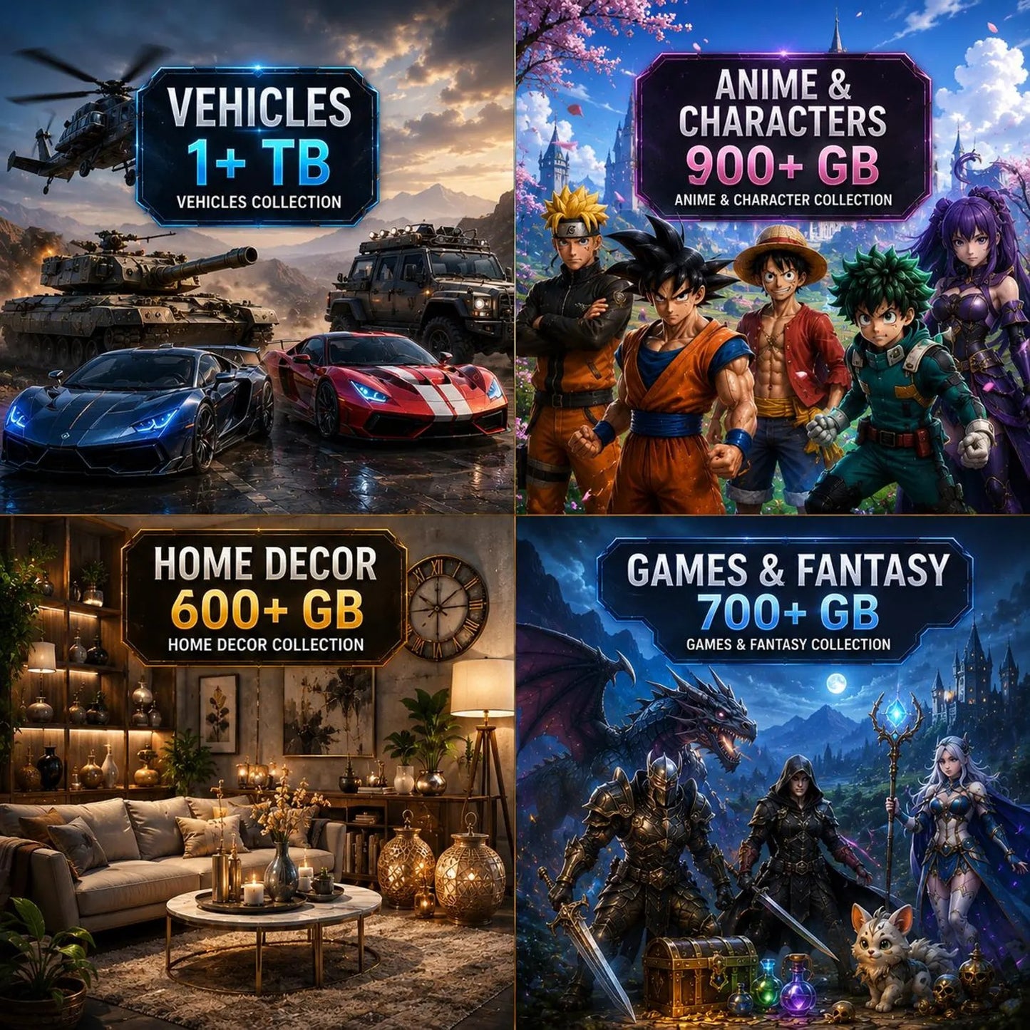 1100TB Everything Pack – Mega STL Bundle, 3D Print Files & Digital Assets (2026 Update)