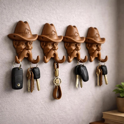 Cow-boy Mustache Key Holder Vintage Wall Hooks STL