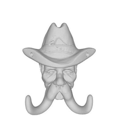 Cow-boy Mustache Key Holder Vintage Wall Hooks STL