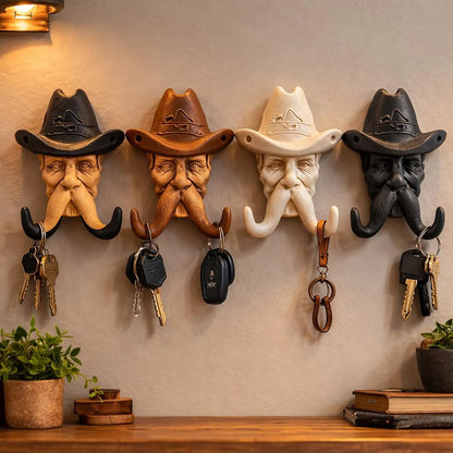 Cow-boy Mustache Key Holder Vintage Wall Hooks STL