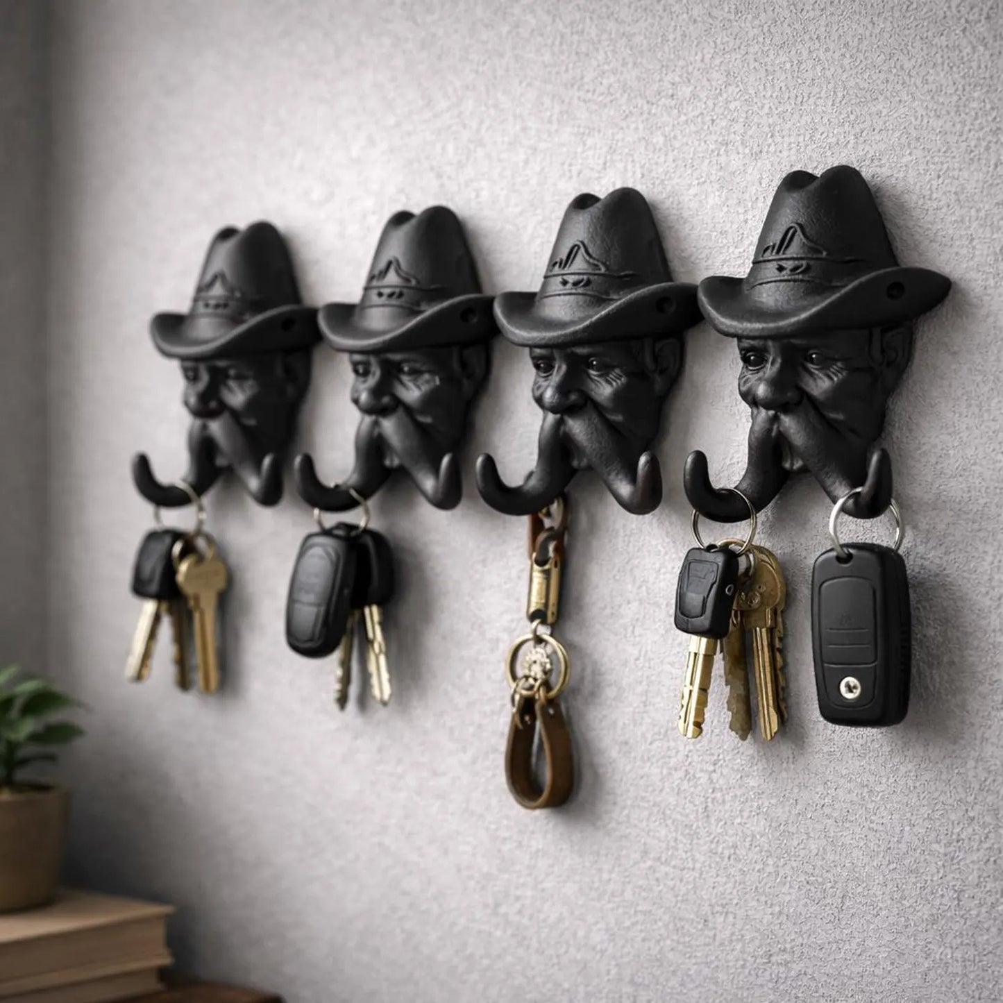 Cow-boy Mustache Key Holder Vintage Wall Hooks STL