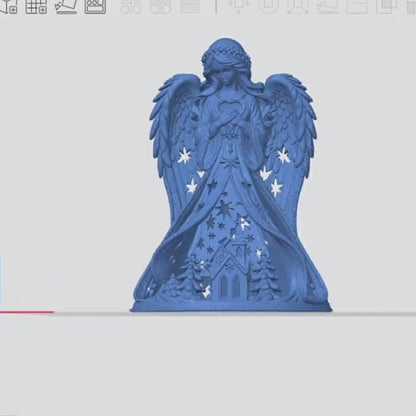 Christmas Guardian Angel Figurine | Lucky Charm Tea Light | 3D STL File - Digital Download